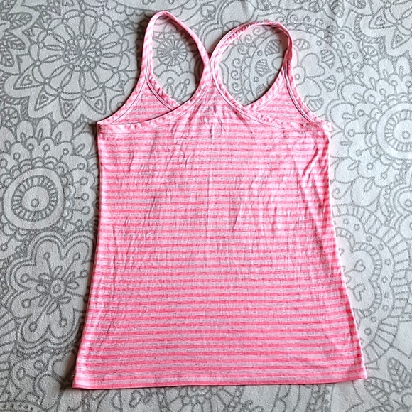 Victoria's Secret Super Model Essentials Neon Pink and White Striped Tank Size S - Picture 8 of 12